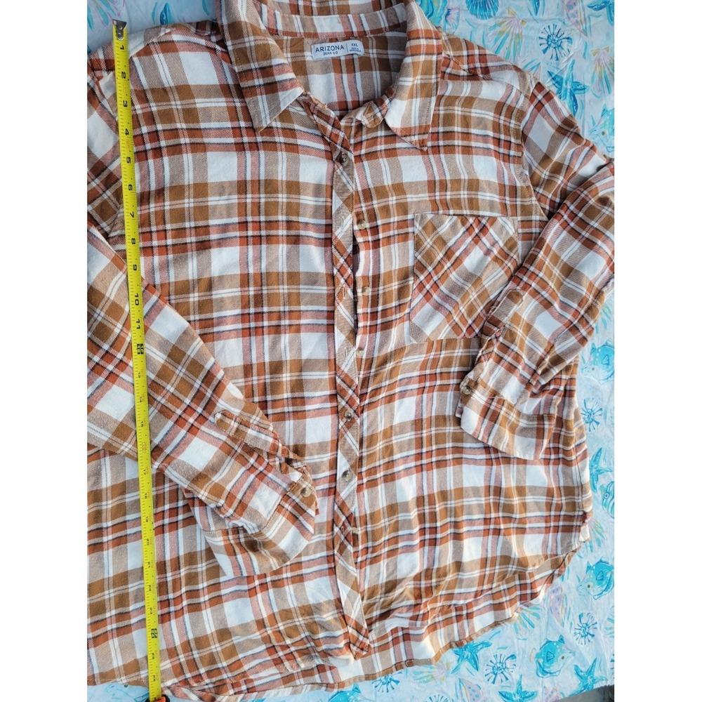 Flannel size (XXL)- plaid shirt  orange/brown by Arizona Jean‎ Co.